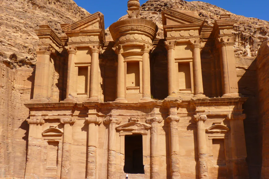 What is the name of this ancient city carved into sandstone?